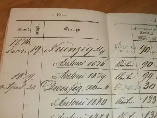 altes Sparbuch Wismar , 1876 - 1945 , Louise Born in Paeplow i. Mecklenburg , Sparkasse , Bank !!