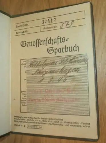 altes Sparbuch Penzin b. Bützow ,1945 , Wilhelmine Flottmann in Jürgenshagen b. Bützow i. Mecklenburg , Sparkasse