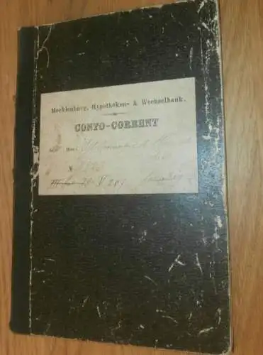 altes Sparbuch Mecklenburg  , 1884 - 1895 , Mecklenburger Hypotheken- & Wechselbank , Sparkasse , Bank !!!