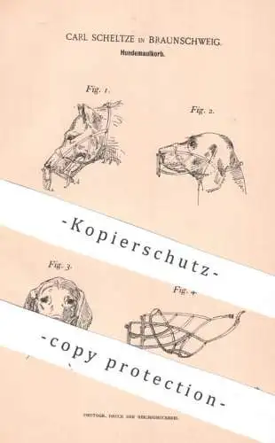 original Patent - Carl Scheltze , Braunschweig , 1895 , Hundemaulkorb | Maulkorb , Hund , Hunde , Tier , Tiere