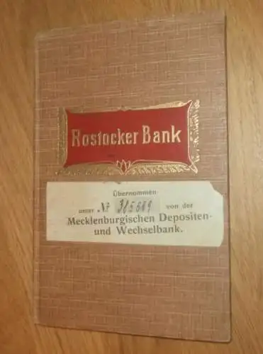 altes Sparbuch Rostock , 1926 - 1944 , Melita Reelich in Güstrow i. Mecklenburg , Sparkasse , Bank !!