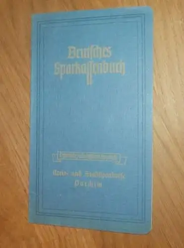 altes Sparbuch Parchim , 1950 - 1958 , Maria Pingel geb. Vontin in Wittenberge i. Mecklenburg , Sparkasse , Bank !!