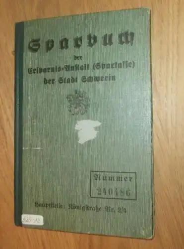 altes Sparbuch Schwerin , 1936 - 1944 , Marie Rüß geb. Schneider in Schwerin i. Mecklenburg , Sparkasse !!