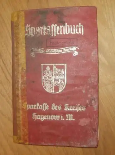 altes Sparbuch Hagenow , 1944 - 1945 , Karl Flottenberg in Hagenow i. Mecklenburg , Sparkasse