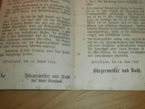 uraltes Sparbuch Stralsund , 1874 - 1913, Amalie von Schmiterlöw in Splietsdorf b. Franzburg i. Mecklenburg , Sparkasse