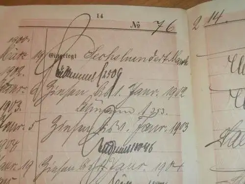 altes Sparbuch Stralsund , 1900 - 1917, Erika von Schlatterberger in Stralsund i. Mecklenburg , Sparkasse , Bank !!