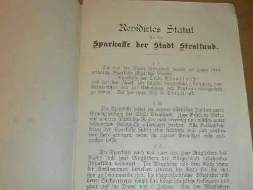 altes Sparbuch Stralsund , 1900 - 1917, Erika von Schlatterberger in Stralsund i. Mecklenburg , Sparkasse , Bank !!
