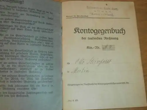 altes Sparbuch Kamin / Moitin , 1947 - 1949 , Otto Steinfeldt in Moitin i. Mecklenburg , Neubukow , Sparkasse , Bank !!