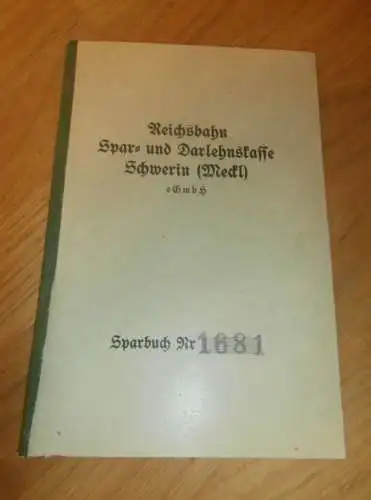 altes Sparbuch Reichsbahn Schwerin , 1941 - 1947 , Lita Ohde in Güstrow i. Mecklenburg , Sparkasse , Bank !!