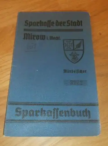 altes Sparbuch Mirow , 1940 - 1946 , Hans Henning in Mirow i. Mecklenburg , Sparkasse , Bank !!!