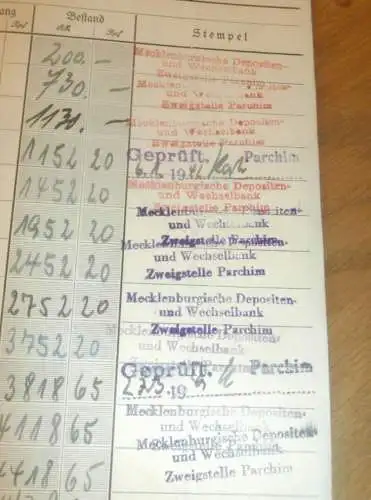 altes Sparbuch Neustadt Glewe / Schwerin , 1940 - 1944 , Ilse Rondeshagen in Berlin , Mecklenburg , Sparkasse , Bank !!!