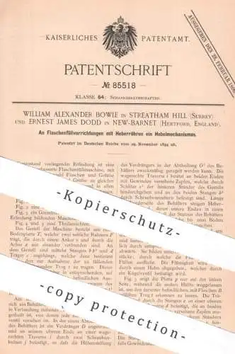 original Patent - William Alexander Bowie , Streatham Hill | Ernest James Dodd , New Barnet , England | Flaschen füllen