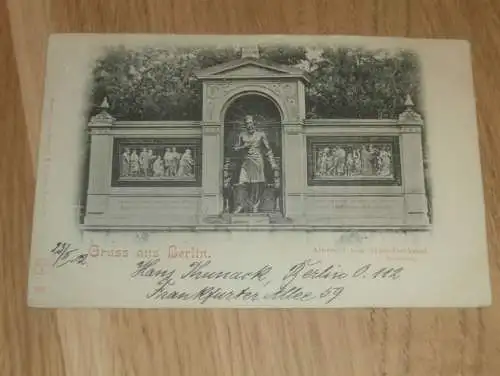 alte AK - Berlin , 1902 , Albrecht von Gräfe Denkmal , Ansichtskarte !!!