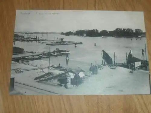 alte AK - Rostock i.M. , ca. 1910 , Hafen , Blick auf die Warnow , Ansichtskarte