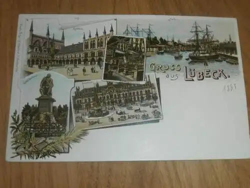 alte AK - Lübeck , 1885 !!! , Litho , Ansichtskarte !!!