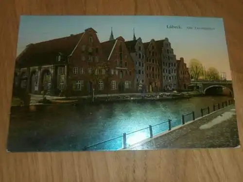 alte AK - Lübeck , 1915 , Alte Travespeicher , Ansichtskarte !!!