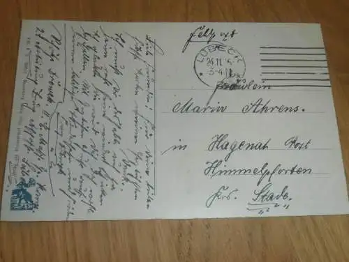 alte AK - Lübeck , 1915 , Alte Travespeicher , Ansichtskarte !!!