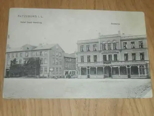 alte AK - Ratzeburg , 1909 , Hotel Stadt Hamburg , Ratskeller , Ansichtskarte !!