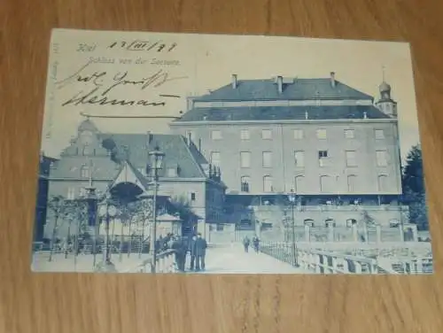 alte AK - Kiel , 1899 , Schloss von der Seeseite , Ansichtskarte !!