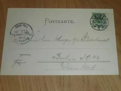 alte AK - Kiel , 1899 , Relief v. Kaiser Wilhelm Denkmal , Ansichtskarte !!