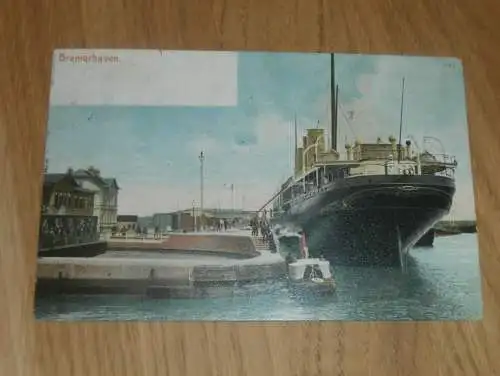 alte AK - Bremerhaven , 1912 , Hafen , Schiff , Ansichtskarte !!!