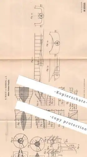 original Patent - R. Holtz , Harburg a. E. | 1895 | Aktions - Turbinen - Propeller | Schiffspropeller , Schiff , Turbine