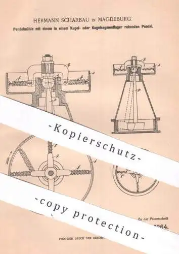 original Patent - Hermann Scharbau , Magdeburg , 1902 , Pendelmühle | Mühle mit Pendel | Mühlen | Müller , Mehl , Mahlen