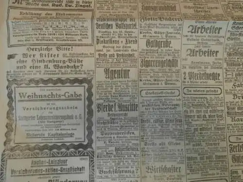 Greifswalder Zeitung , 25.11.1919 , Greifswald in Mecklenburg , viel Reklame !!!