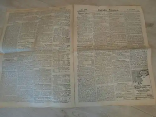 alte Zeitung , Rostocker Anzeiger , 11.12.1914 , Rostock in Mecklenburg , Flieger in Freiburg ,viel Reklame / Werbung !!