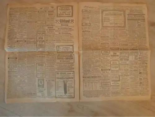 alte Zeitung , Rostocker Anzeiger , 11.12.1914 , Rostock in Mecklenburg , Flieger in Freiburg ,viel Reklame / Werbung !!