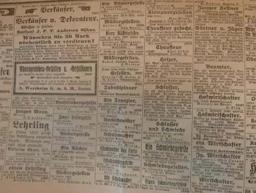 alte Zeitung , Rostocker Anzeiger , 10.12.1914 , Rostock in Mecklenburg , Angriffe in Polen , viel Reklame / Werbung !!!