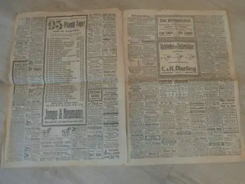 alte Zeitung , Rostocker Anzeiger , 10.12.1914 , Rostock in Mecklenburg , Angriffe in Polen , viel Reklame / Werbung !!!