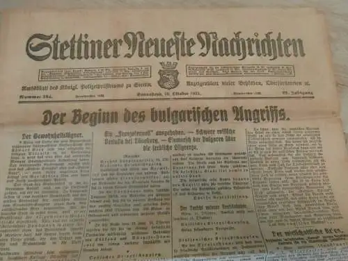 alte Zeitung: Stettiner Neueste Nachrichten , 16.10.1915 , Stettin in Pommern , viel Reklame / Werbung !!!