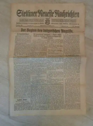 alte Zeitung: Stettiner Neueste Nachrichten , 16.10.1915 , Stettin in Pommern , viel Reklame / Werbung !!!