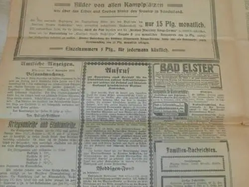 alte Zeitung: Stettiner Neueste Nachrichten , 3.09.1915 , Stettin in Pommern , Galizien , viel Reklame / Werbung !!!