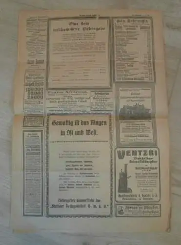 alte Zeitung: Stettiner Neueste Nachrichten , 3.09.1915 , Stettin in Pommern , Galizien , viel Reklame / Werbung !!!