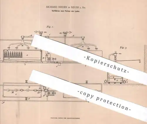 original Patent - Richard Rieder , Neuss / Rhein , 1900 , Färben von Leder | Gerberei , Gerben , Farbe , Farbstoff