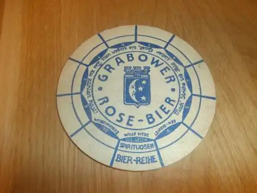 alter Bierdeckel , Brauerei Grabow , Grabower Rose , Bier , rar , Mecklenburg !!!