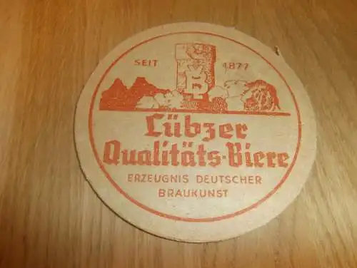 alter Bierdeckel , Brauerei Lübz , Lübzer Qualitäts-Biere , Bier , rar , Mecklenburg !!!