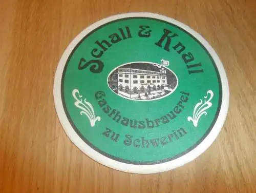 Brauerei Schwerin , Schall & Knall , Bier , alter Bierdeckel , rar , Mecklenburg !!!