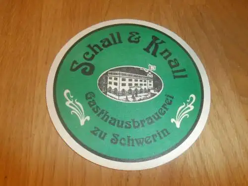 Brauerei Schwerin , Schall & Knall , Bier , alter Bierdeckel , rar , Mecklenburg !!!