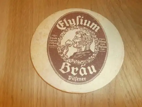 Brauerei Stettin , Elysium Bräu , Bier , alter Bierdeckel , rar , Pommern !!!
