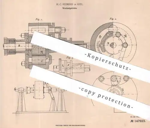 original Patent - H. C. Reimers , Kiel , 1902 | Wechselgetriebe | Getriebe , Kraftmaschine , Motor , Motoren , Kupplung