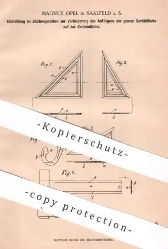 original Patent - Magnus Opel , Saalfeld | 1901 | Zeichengerät | Zeichnen , Reißschiene , Winkel , Lineal | Geometrie