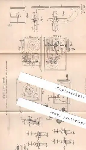 original Patent - Necker & Co. , Berlin | 1892 | Aufnähen von Perlen , Chenille , Fäden | Nähmaschine , Nähmaschinen !
