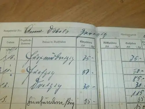 altes Sparbuch Garwitz / Lewitzrand , 1941 - 1947 , Emma Dabels in Garwitz / Klinken i. Mecklenburg , Sparkasse , Bank