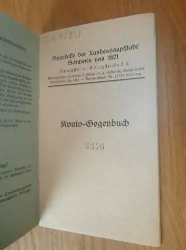 altes Sparbuch Schwerin , 1944 - 1945 , Tierarzt Dr. med Walzberg in Schwerin i. Mecklenburg , Sparkasse , Bank !!