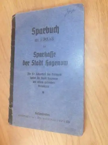 altes Sparbuch Hagenow , 1940 -  April 1945 , Willibald Schwarz in Hagenow i. Mecklenburg , Sparkasse , Bank !!