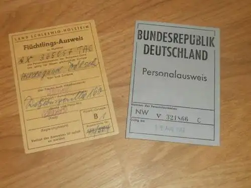 Flüchtlings- Ausweis und Personalausweis , H. Steinke geb. Völsch in Stavenhagen i. Mecklenburg , Malchin Lübeck , Köln