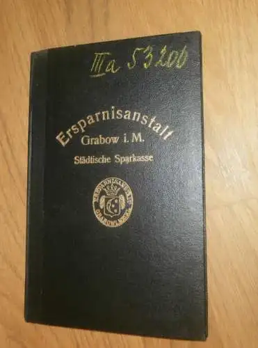 altes Sparbuch Grabow , 1927 - 1942 , Hans Ferdinand Gahrtz in Bergedorf b. Hamburg ,Mecklenburg , Sparkasse , Bank !!